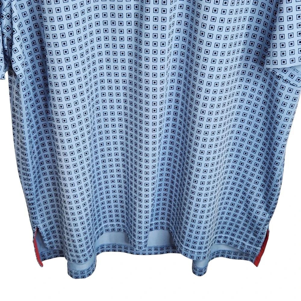 RLX Ralph Lauren Polo Shirt Men's XL Blue‎ Geometric Golf Performance Wicking